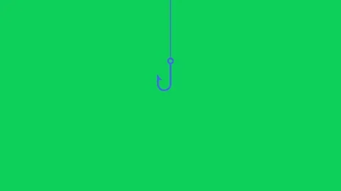 Fishing hook. A blue fisherman's hook on a blue fishing line descends from .. Stock Footage 294671092