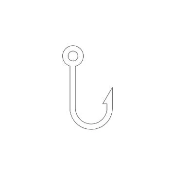 Fishing hook. flat vector icon Stock Illustration