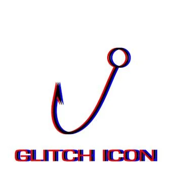 Fishing hook icon flat. Stock Illustration