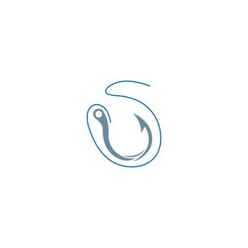 Fishing hook icon logo design illustration Stock Illustration