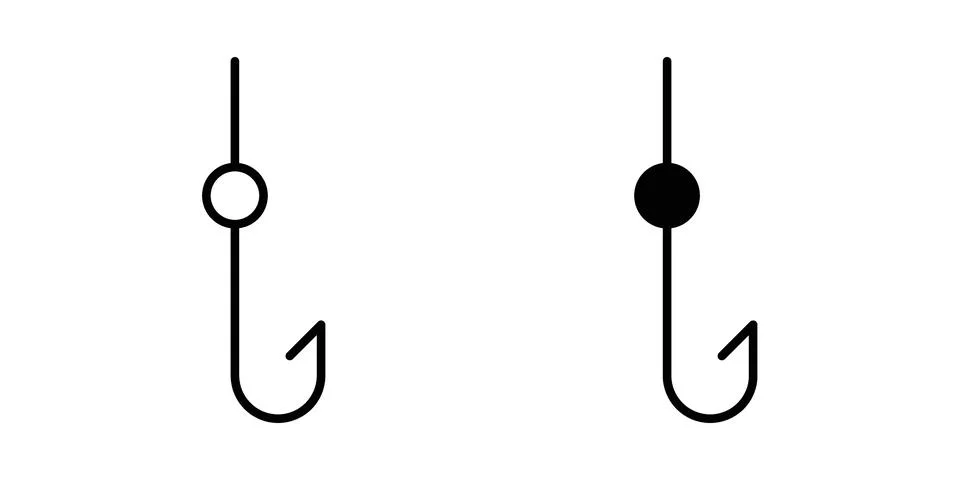 Fishing Hook icon set, collection of vector icons Stock Illustration