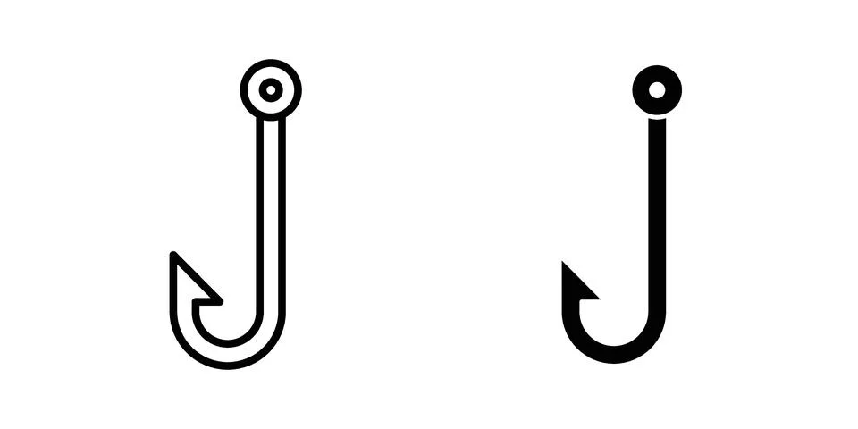 Fishing Hook icon set. Vector EPS 10 Stock Illustration
