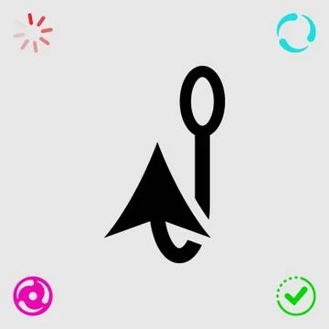 Fishing hook icon stock vector illustration flat design イラスト素材