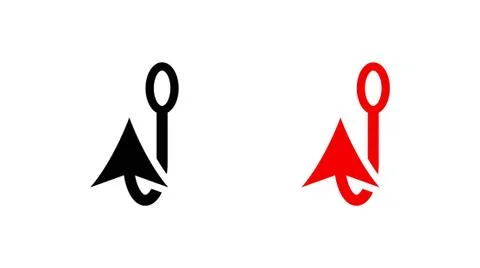 Fishing hook icon stock vector illustration flat design Stock Illustration