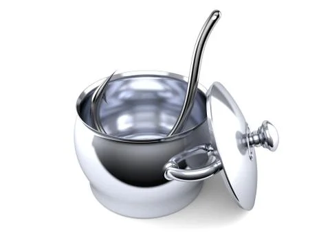 Fishing hook inside kitchen pot Stock Illustration