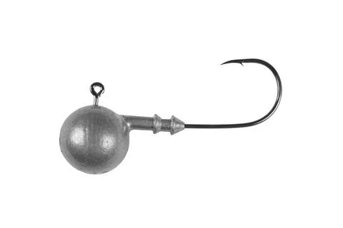 Fishing hook isolated on a white background. Jig fishing hook close up. Fis.. Foto stock