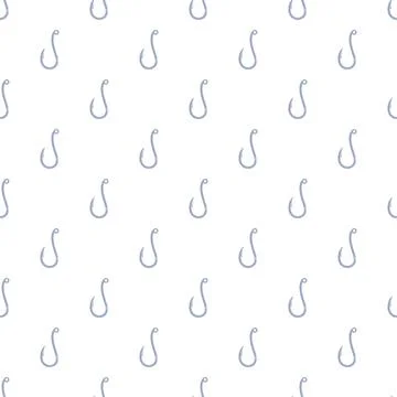 Fishing hook line pattern repeating seamless background design Stock Illustration