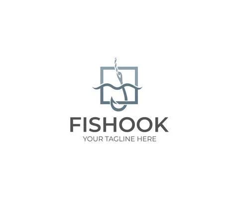 Fishing hook logo design Stock Illustration