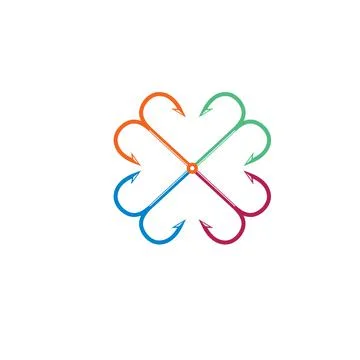 Fishing hook  logo icon vector illustration Stock Illustration