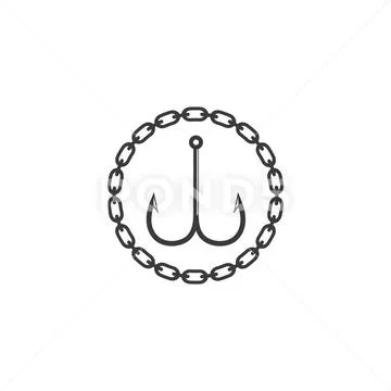 Fishing hook logo icon vector illustration Illustration #221208552