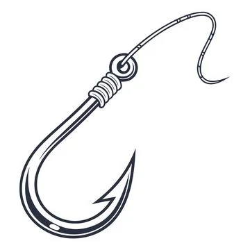 Fishing Hook Minimal Flat Vector Illustration Stock Illustration