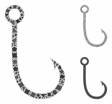 Fishing hook Mosaic Icon of Humpy Elements イラスト素材
