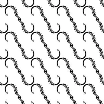 Fishing hook pattern seamless vector Stock Illustration