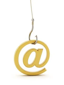 Fishing hook pulling at sign. 3D illustration Stock Illustration