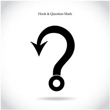 Fishing hook question mark sign on background. Stock Illustration