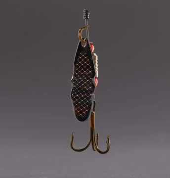 Fishing hook, sharp tip of hook or construction to catch fish in river or lake Stock Photos