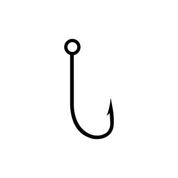 Fishing hook. Simple icon. Black on white background Stock-Illustration