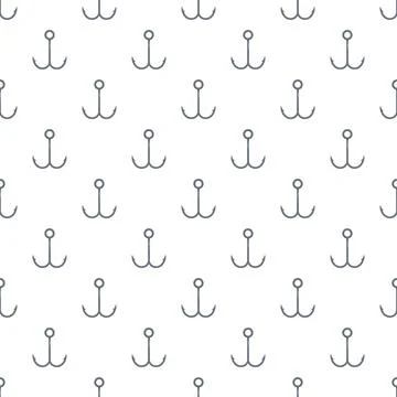 Fishing hooks seamless pattern for background design Stock Illustration