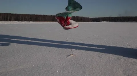 Fishing on ice Video stock 49213283