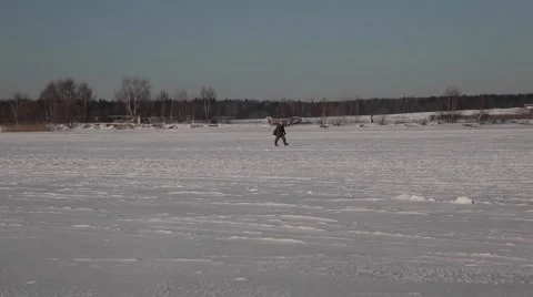 Fishing on ice Video stock 49214486