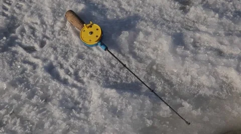 Fishing on ice Video stock 49215112
