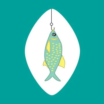 Fishing icon concept Stock Illustration