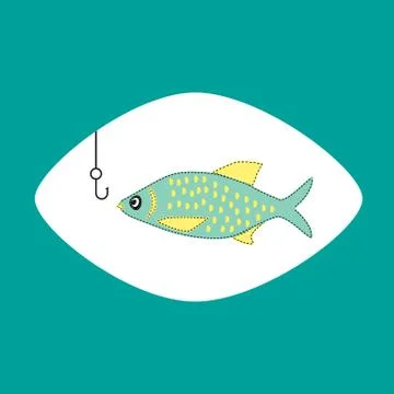 Fishing icon concept Stock Illustration