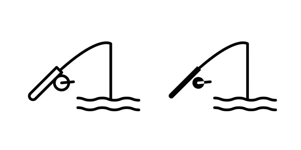 Fishing icon design. Simple Vector illustrations.. Stock Illustration