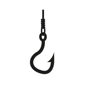 Fishing icon. Hook and angling, fisherman symbol. Flat design. Stock - Vector Stock Illustration