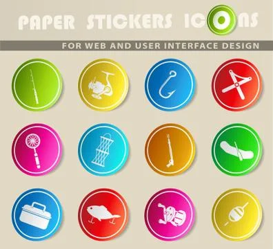 Fishing icon set Stock Illustration