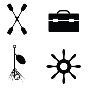 Fishing icon set Stock Illustration