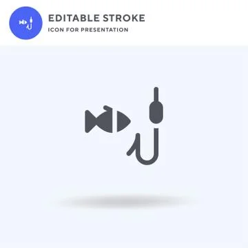 Fishing icon vector, filled flat sign, solid pictogram isolated on white, log Stock Illustration