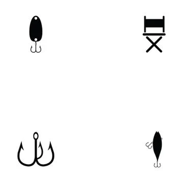 Fishing icons set Stock Illustration
