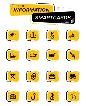 Fishing icons set Stock Illustration