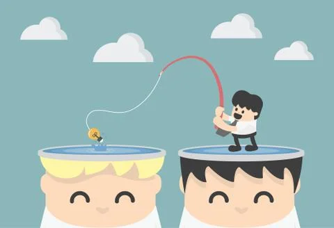 Fishing for idea Stock Illustration