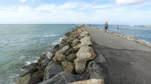 Fishing on Jetty Stock Footage 56729543
