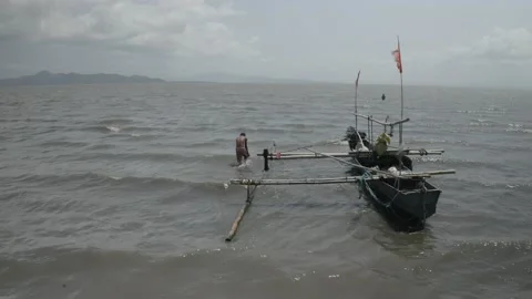 Fishing in Laguna Lake Stock Footage 229740464