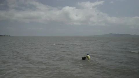 Fishing in Laguna Lake Stock Footage 229745409