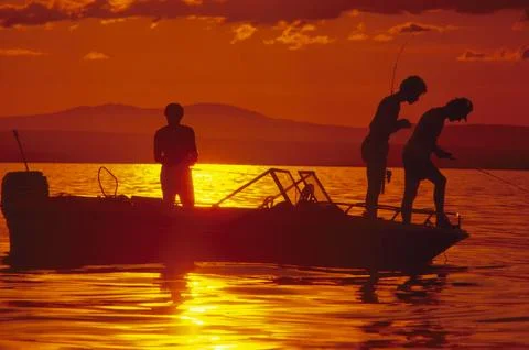 Fishing Lake Champlain VT Stock Photos