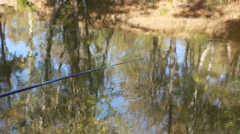 Fishing on a lake Stock Footage 45564442
