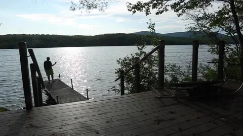 FISHING IN LAKE Stock Footage 259320812