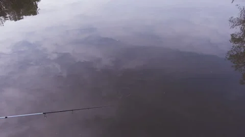 Fishing on the lake in spring  Stock Footage 229920696