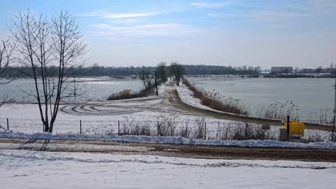 Fishing lakes in winter time Stock-Footage 302972267