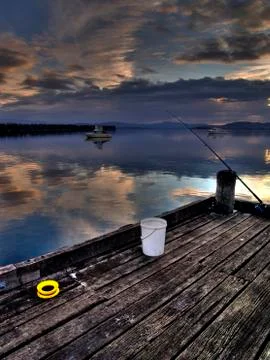 Fishing off the Lewisham jetty Stock Photos