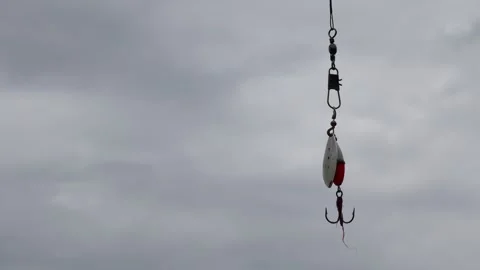 Fishing line and a hook. Stock Footage 255968364