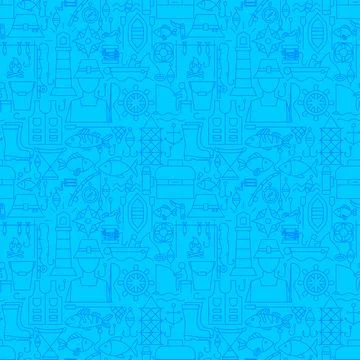 Fishing Line Seamless Pattern Illustrazione stock