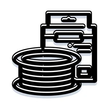 Fishing line spool with angling tackle accessories Stock Illustration