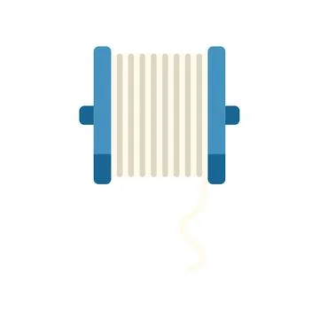 Fishing line spool creating a winding thread path Stock Illustration