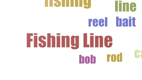 Fishing Line Word Cloud Animated On White Background Stock Footage 107235507