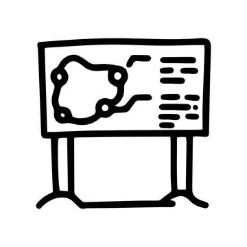 Fishing locations board line vector doodle simple icon Stock Illustration